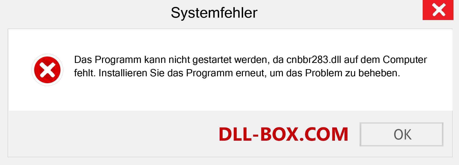 cnbbr283.dll-Datei fehlt?. Download für Windows 7, 8, 10 - Fix cnbbr283 dll Missing Error unter Windows, Fotos, Bildern