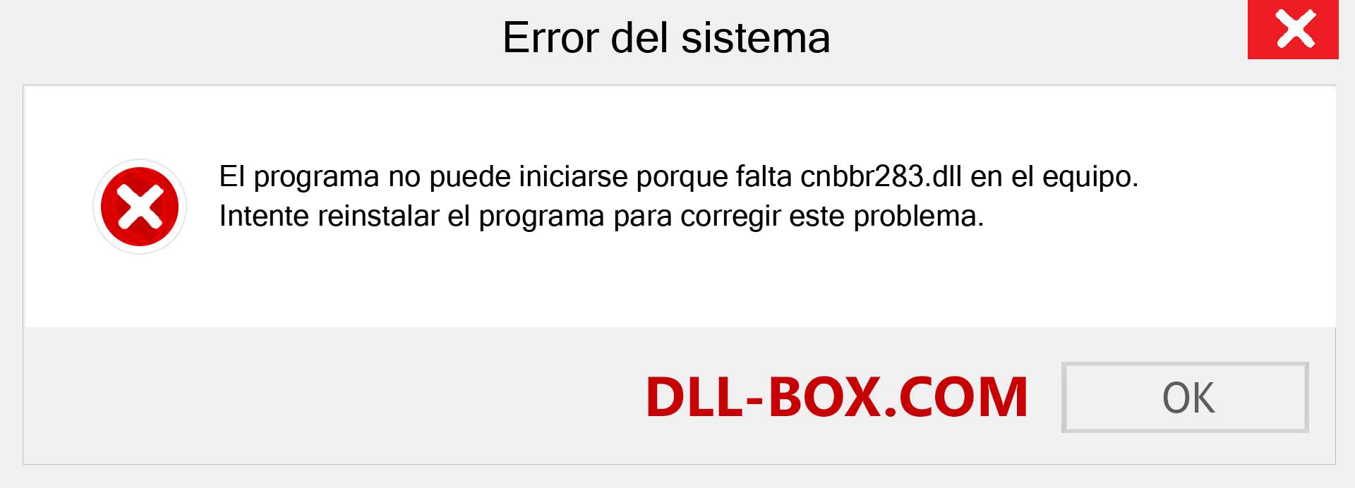 ¿Falta el archivo cnbbr283.dll ?. Descargar para Windows 7, 8, 10 - Corregir cnbbr283 dll Missing Error en Windows, fotos, imágenes