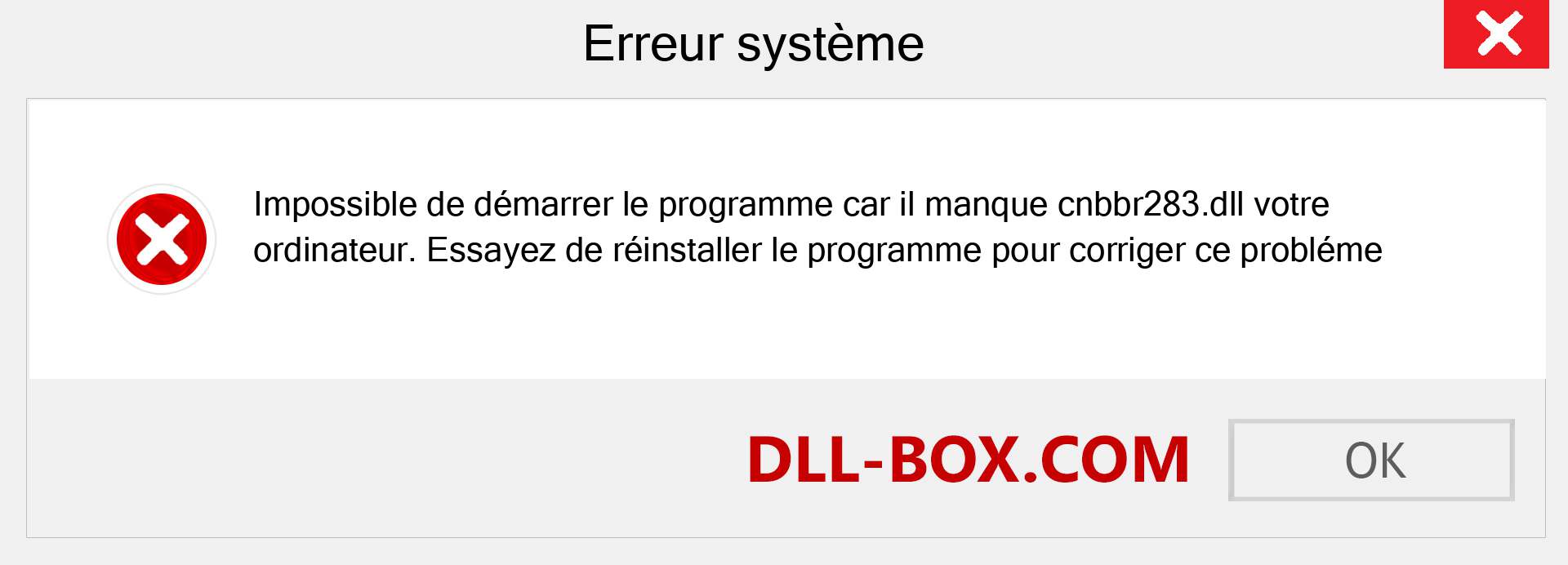 Le fichier cnbbr283.dll est manquant ?. Télécharger pour Windows 7, 8, 10 - Correction de l'erreur manquante cnbbr283 dll sur Windows, photos, images